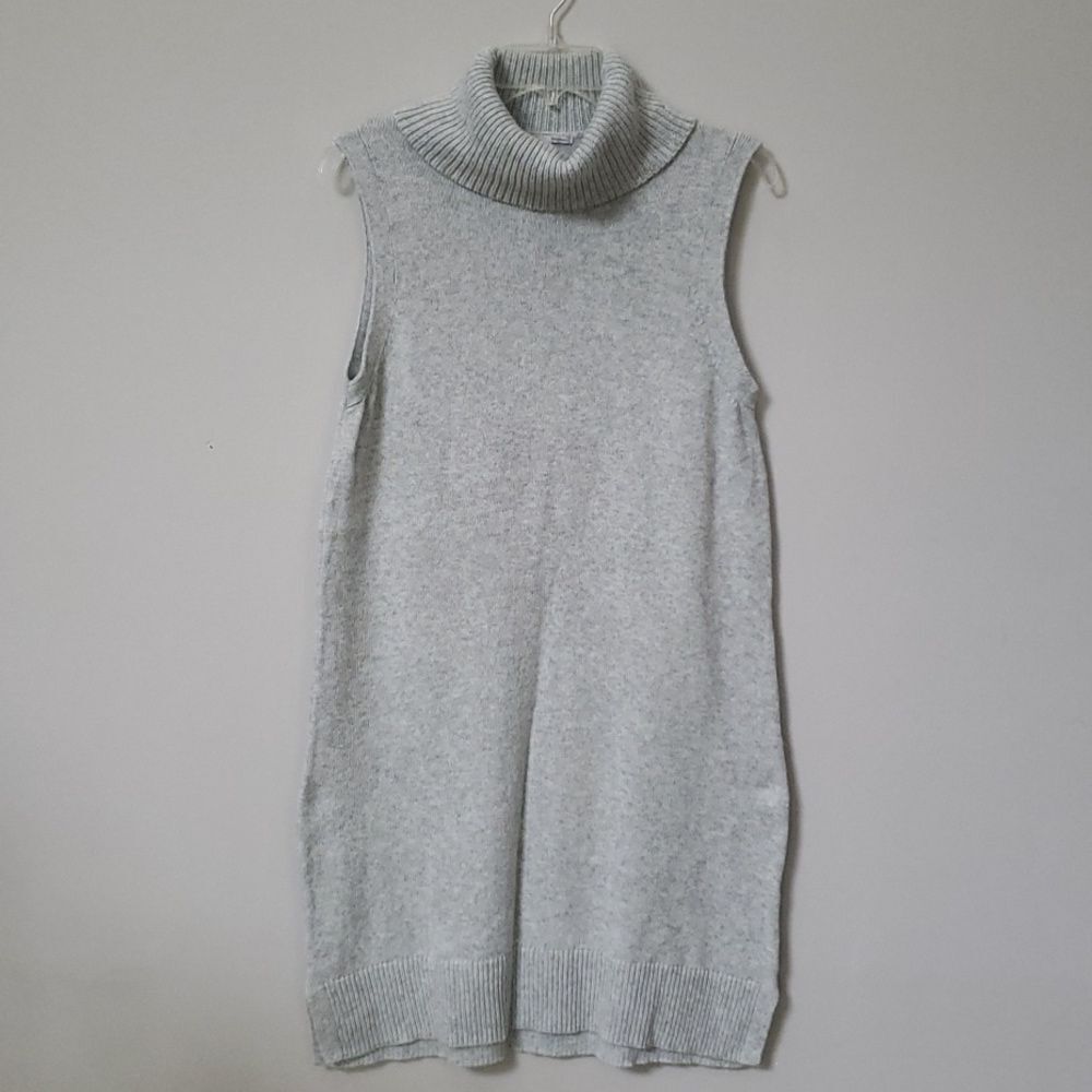 Halogen Sweater Tunic Dress Womens sz Medium Cashmere Blend Dove Gray